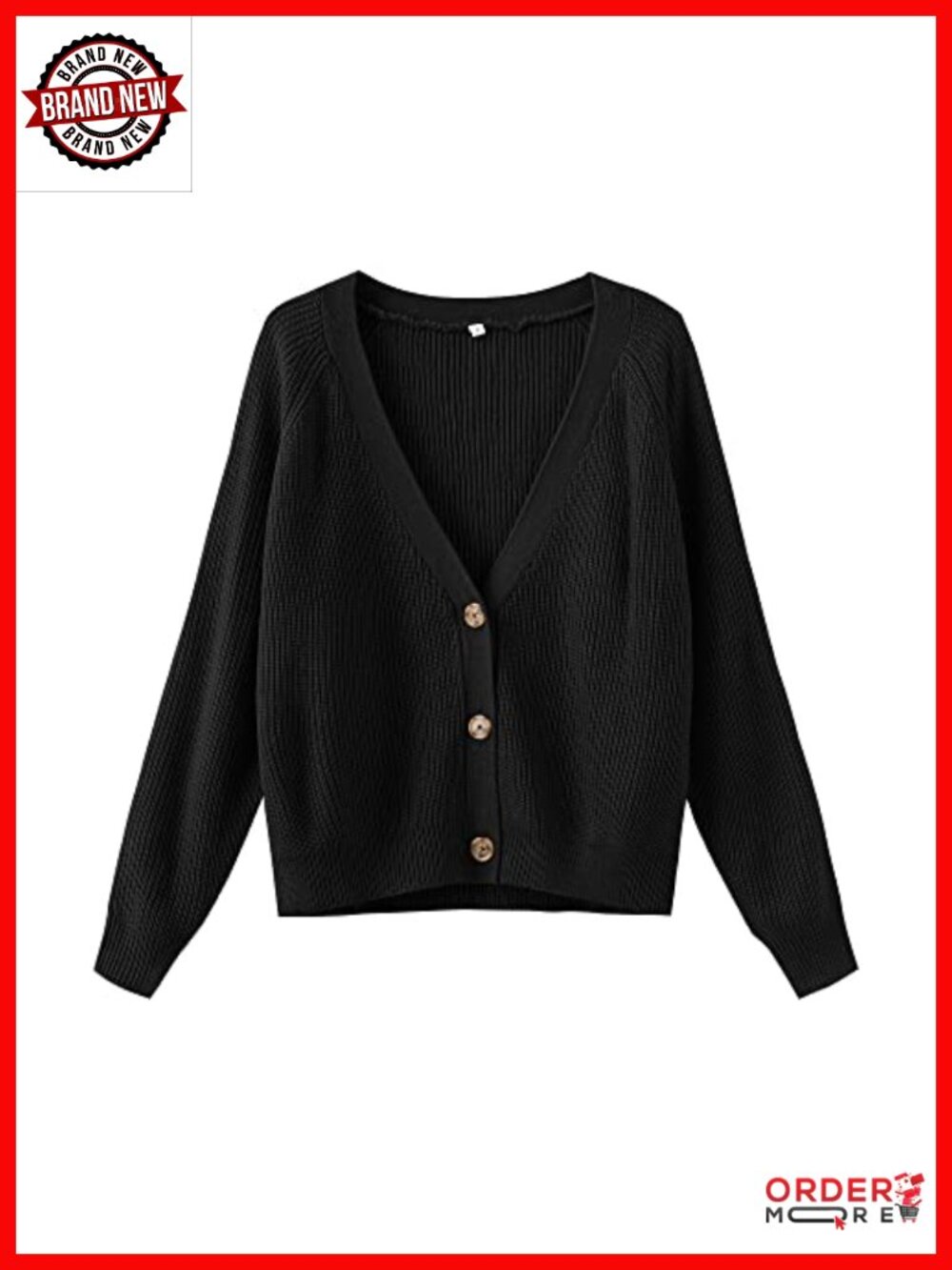 Womens Cropped Cardigan Sweater Acrylic Knit Button Down